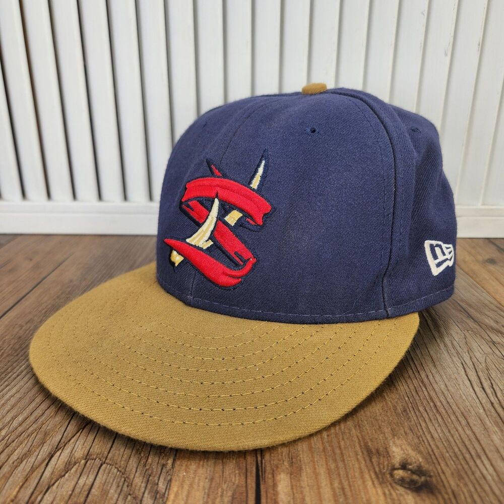 State College Spikes New Era 59fifty Size 7 1/8 Hat Cap Blue Brown Minor Leagues